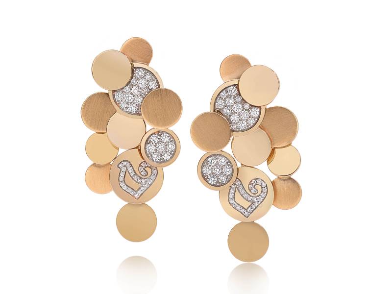 ROSE GOLD  AND DIAMOND EARRINGS PAILLETES CHANTECLER 39923